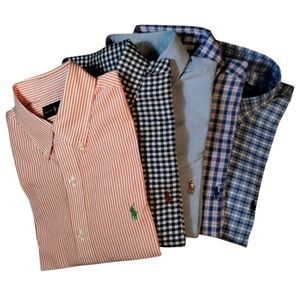Lot of 5 Medium Polo Ralph Lauren Men's Long Sleeve Button Down Shirts